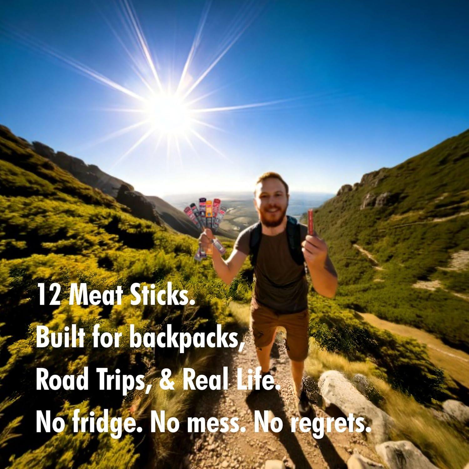 image:imageJerkycom 12Pack Meat Stick Variety Pack Includes Bonus Pepper Jack Turkey Sticks Bold Meat amp Snack Sticks Sampler High Protein Low Carb Keto Friendly Turkey Ham Pork Beef Jerky Gifts Valentines Day Gifts for HimVariety Pack