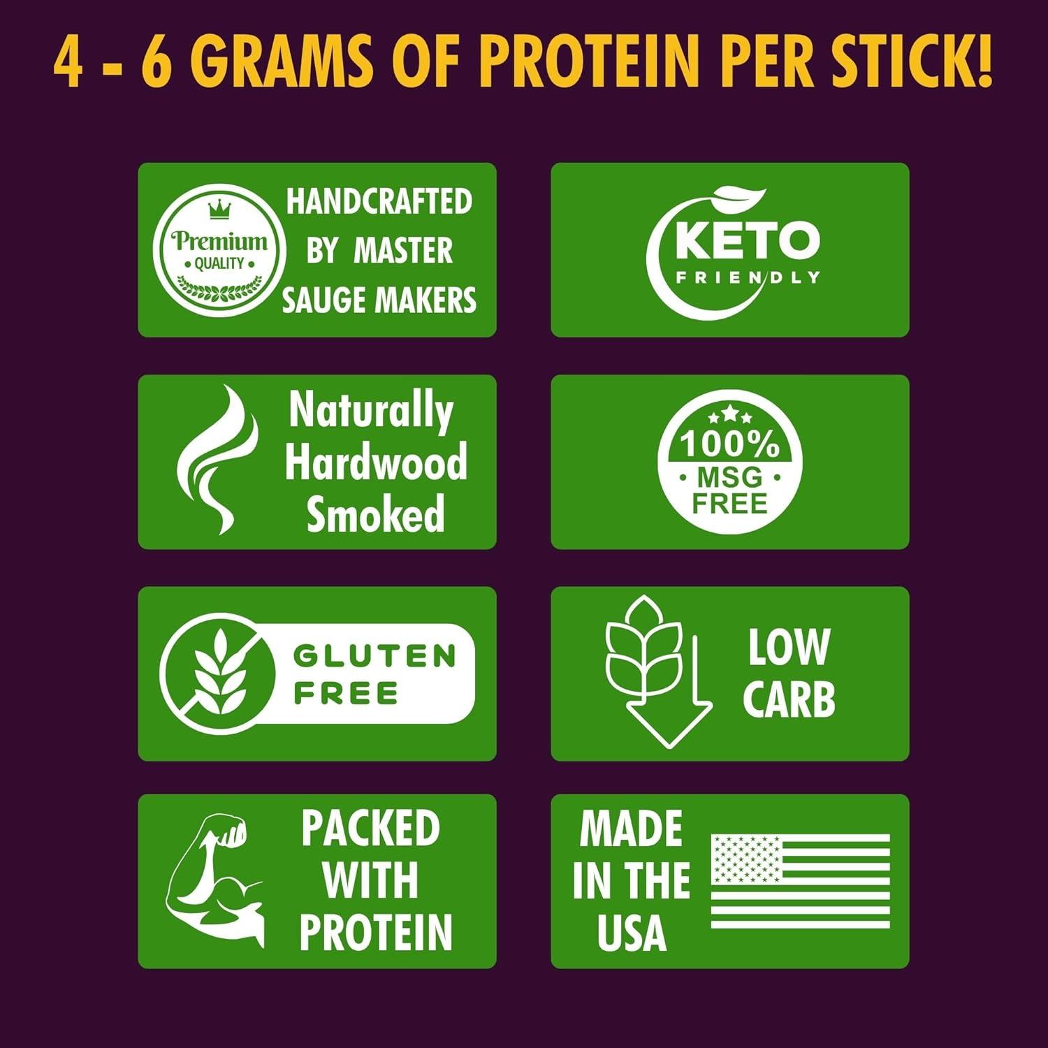 image:imageJerkycom 12Pack Meat Stick Variety Pack Includes Bonus Pepper Jack Turkey Sticks Bold Meat amp Snack Sticks Sampler High Protein Low Carb Keto Friendly Turkey Ham Pork Beef Jerky Gifts Valentines Day Gifts for HimVariety Pack