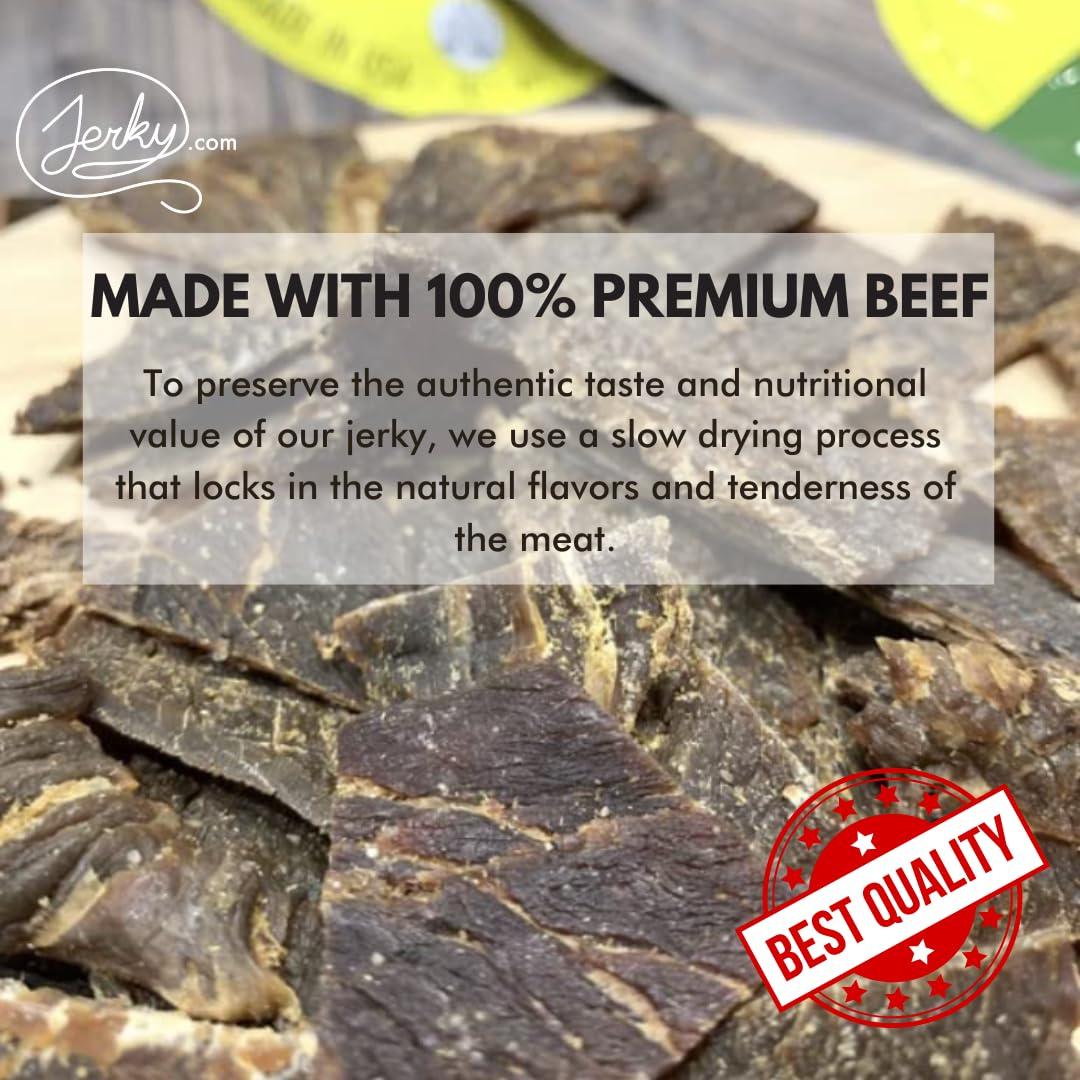 image:imageJerkycom Beef Jerky Combo Featuring Flavors Hot Teriyaki Original Sweet amp Spicy Black Pepper Gourmet Snack Gift for Men 5 Flavors 25 oz bagsBeef Jerky Sampler 8 Flavors 1 oz bags