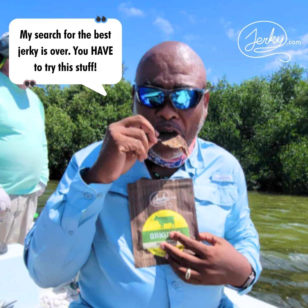 image:imageJerkycom Beef Jerky Combo Featuring Flavors Hot Teriyaki Original Sweet amp Spicy Black Pepper Gourmet Snack Gift for Men 5 Flavors 25 oz bagsBeef Jerky Sampler 5 Flavors 1 oz bags