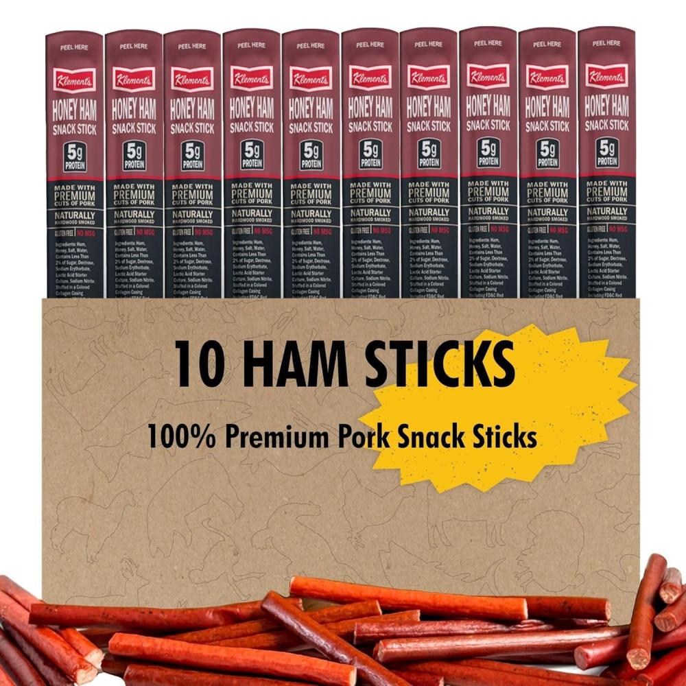 image:imageJerkycom 12Pack Meat Stick Variety Pack Includes Bonus Pepper Jack Turkey Sticks Bold Meat amp Snack Sticks Sampler High Protein Low Carb Keto Friendly Turkey Ham Pork Beef Jerky Gifts Valentines Day Gifts for HimHam Sticks