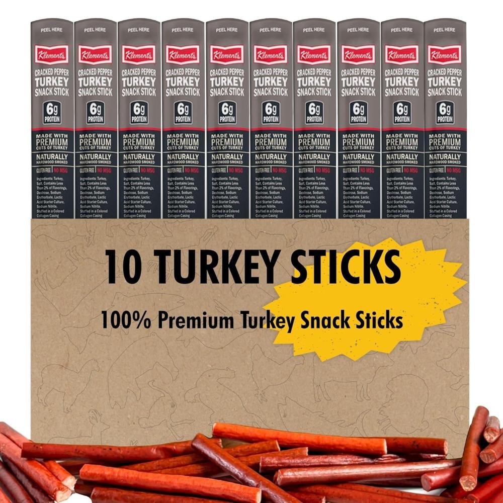image:imageJerkycom 12Pack Meat Stick Variety Pack Includes Bonus Pepper Jack Turkey Sticks Bold Meat amp Snack Sticks Sampler High Protein Low Carb Keto Friendly Turkey Ham Pork Beef Jerky Gifts Valentines Day Gifts for HimTurkey Sticks