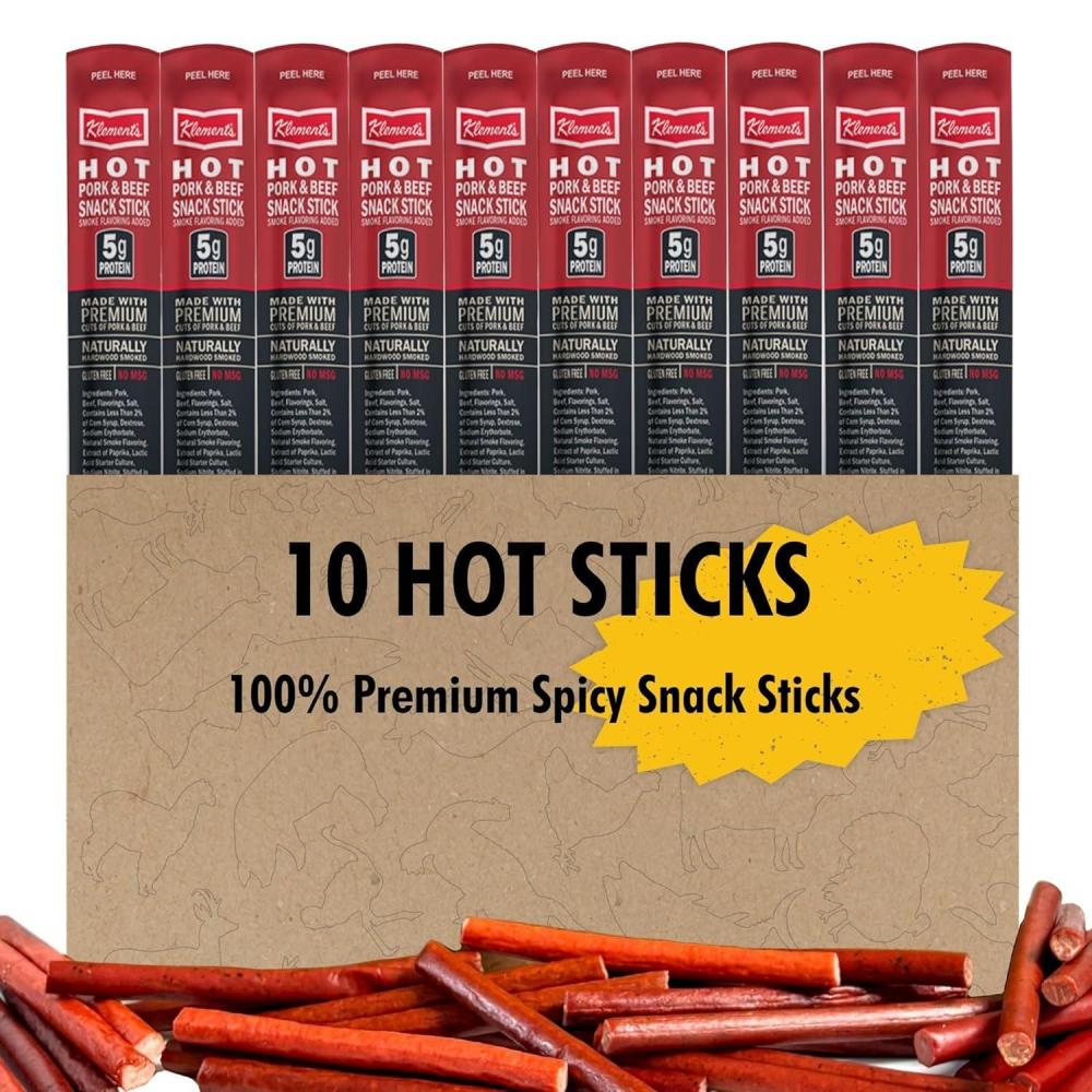 image:imageJerkycom 12Pack Meat Stick Variety Pack Includes Bonus Pepper Jack Turkey Sticks Bold Meat amp Snack Sticks Sampler High Protein Low Carb Keto Friendly Turkey Ham Pork Beef Jerky Gifts Valentines Day Gifts for HimHot Sticks