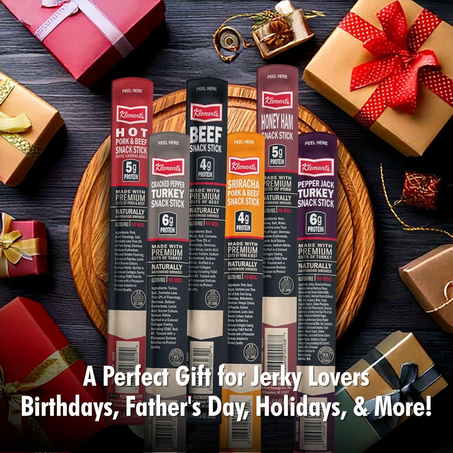 image:imageJerkycom 30Pack Jerky Variety Pack Meat Sticks Low Carb High Protein Snacks Keto Friendly Gluten Free Bonus Includes Exclusive Flavor Turkey Ham Pork amp Beef Sticks Jerky Gifts Birthday Day Gifts for MenVariety Sampler