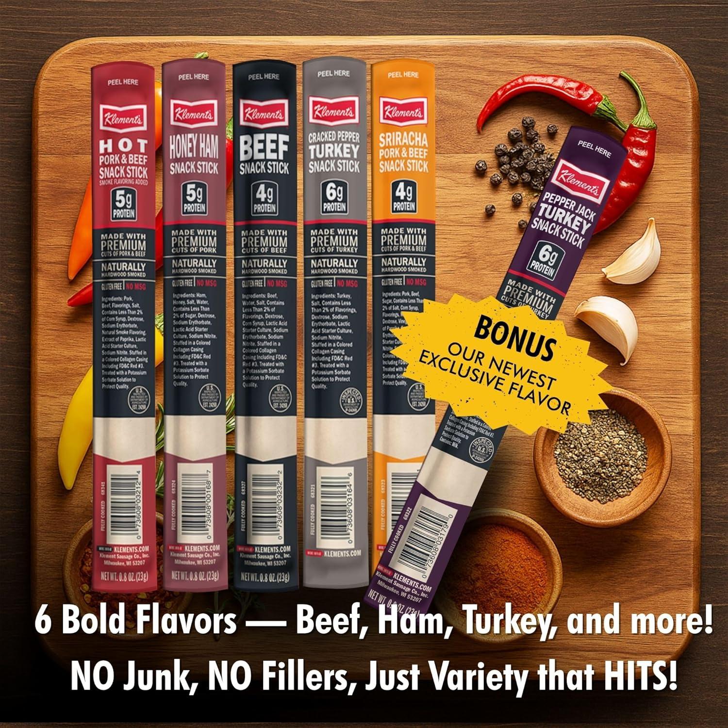 image:imageJerkycom 30Pack Jerky Variety Pack Meat Sticks Low Carb High Protein Snacks Keto Friendly Gluten Free Bonus Includes Exclusive Flavor Turkey Ham Pork amp Beef Sticks Jerky Gifts Birthday Day Gifts for MenVariety Sampler