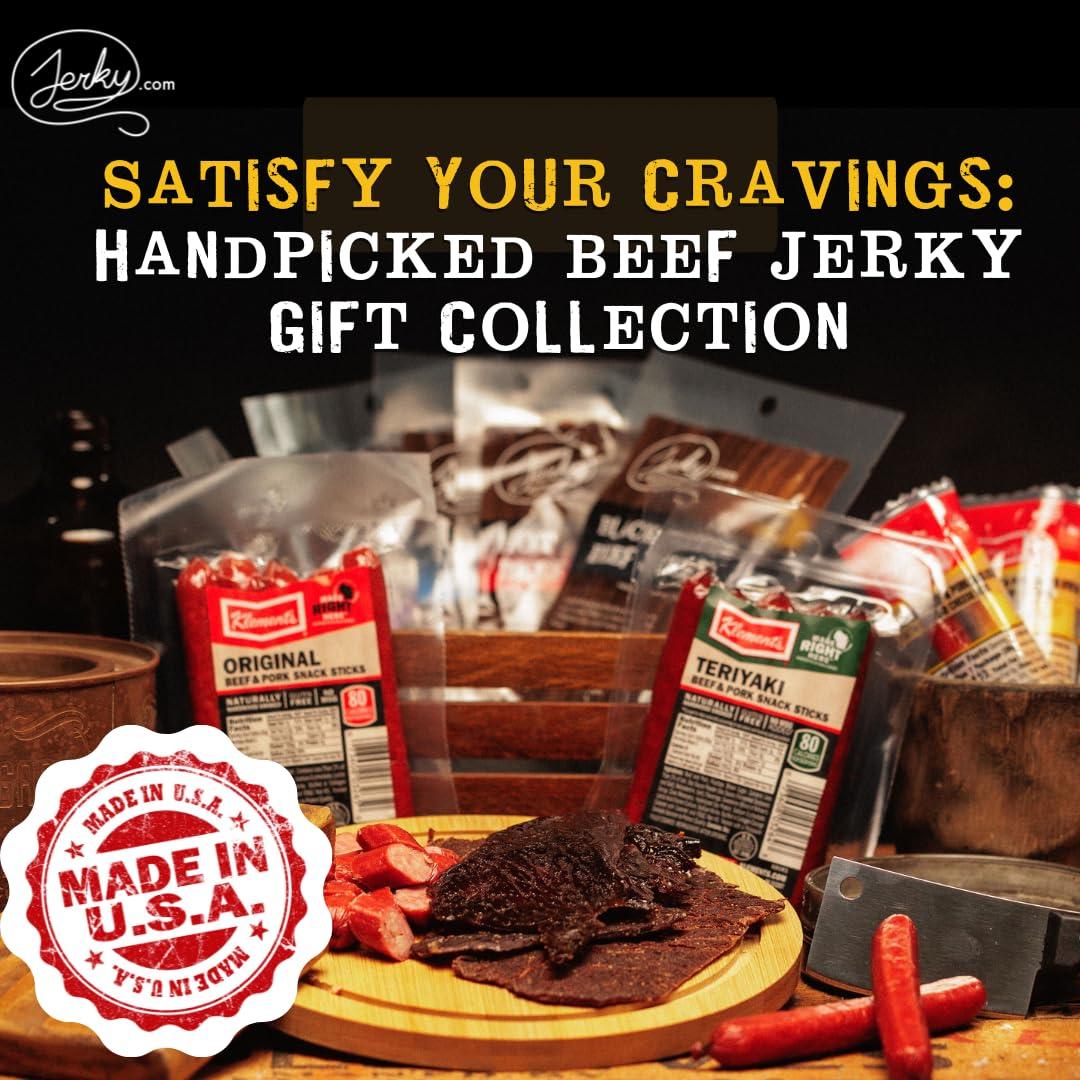 image:imageJerkycom Exotic Jerky Gift Box 8pc Wild Game Exotic Jerky Variety Pack with Venison Elk Wild Boar amp Buffalo High Protein Low Fat Keto Exotic Meat Snacks Jerky Gifts Birthday Gifts for Men21 Piece Beef Gift Box