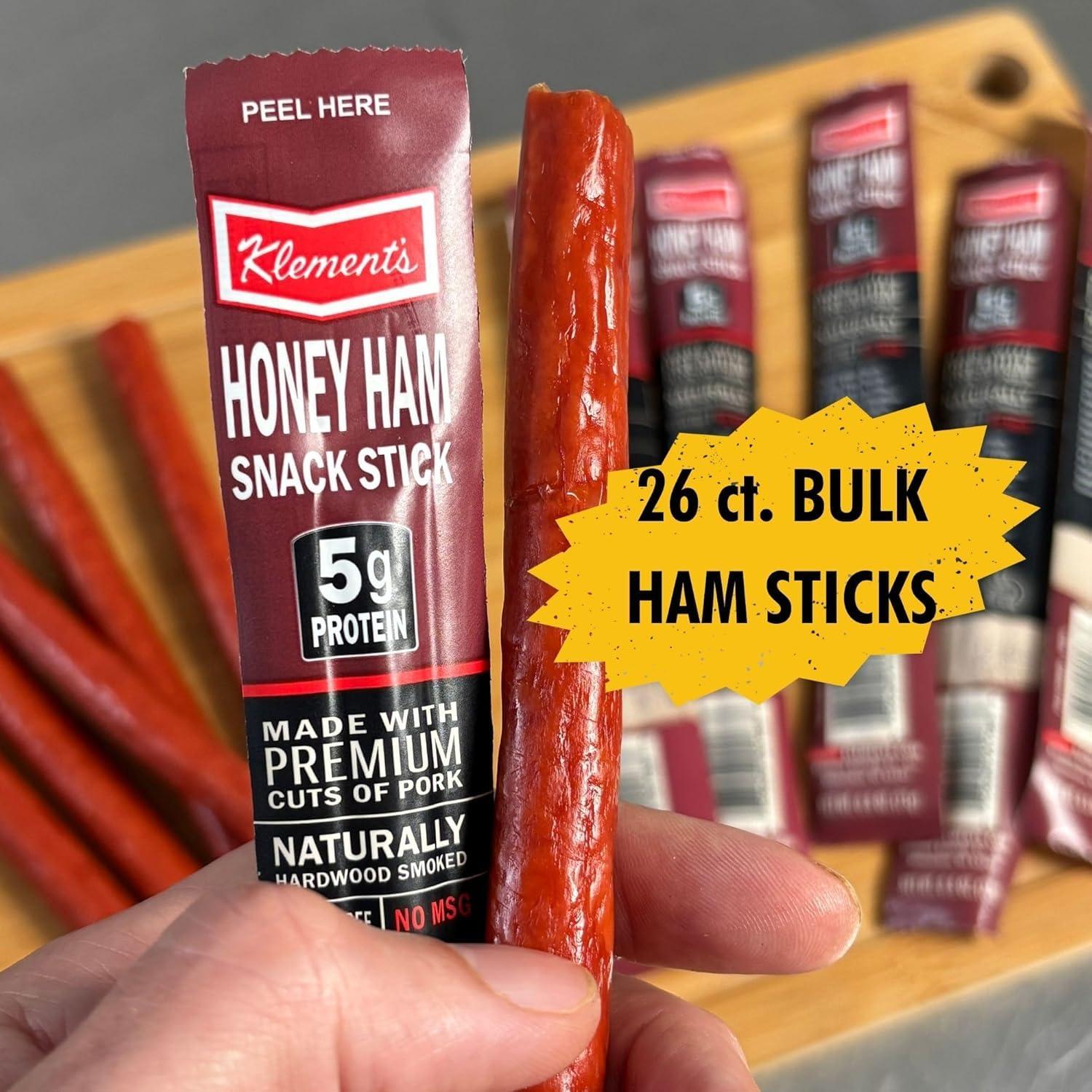 image:imageJerkycom Meat amp Cheese Sticks Sampler 26pc Meat Sticks Variety Pack with Beef Sticks Pork Turkey Ham amp Cheese High Protein GlutenFree Low Carb Meat Sticks individually wrapped Beef jerky Gift for MenHam Sticks 26 Pack