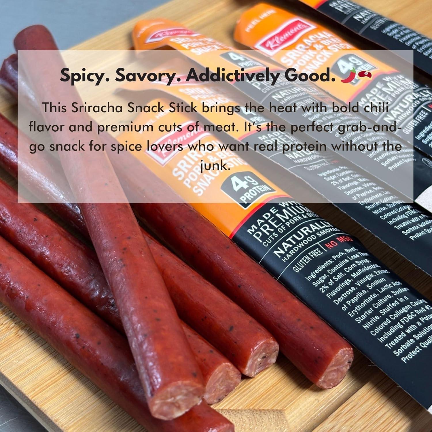 image:imageJerkycom Meat amp Cheese Sticks Sampler 26pc Meat Sticks Variety Pack with Beef Sticks Pork Turkey Ham amp Cheese High Protein GlutenFree Low Carb Meat Sticks individually wrapped Beef jerky Gift for MenSriracha Sticks 26 Pack