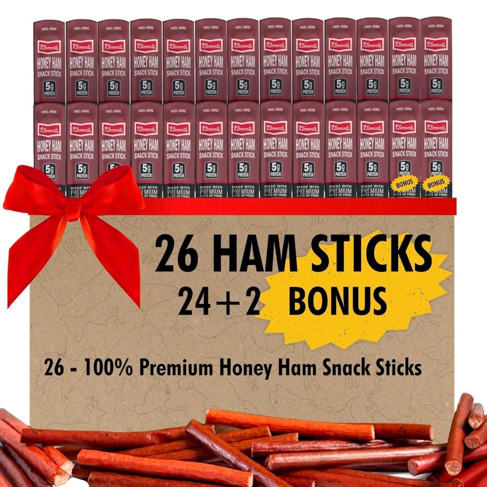 image:imageJerkycom 30Pack Jerky Variety Pack Meat Sticks Low Carb High Protein Snacks Keto Friendly Gluten Free Bonus Includes Exclusive Flavor Turkey Ham Pork amp Beef Sticks Jerky Gifts Birthday Day Gifts for MenHam Sticks