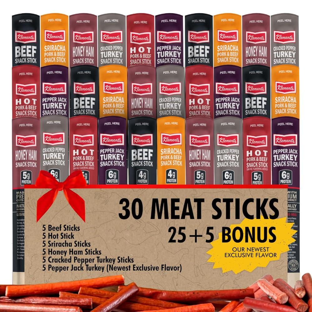 image:imageJerkycom 30Pack Jerky Variety Pack Meat Sticks Low Carb High Protein Snacks Keto Friendly Gluten Free Bonus Includes Exclusive Flavor Turkey Ham Pork amp Beef Sticks Jerky Gifts Birthday Day Gifts for MenVariety Sampler