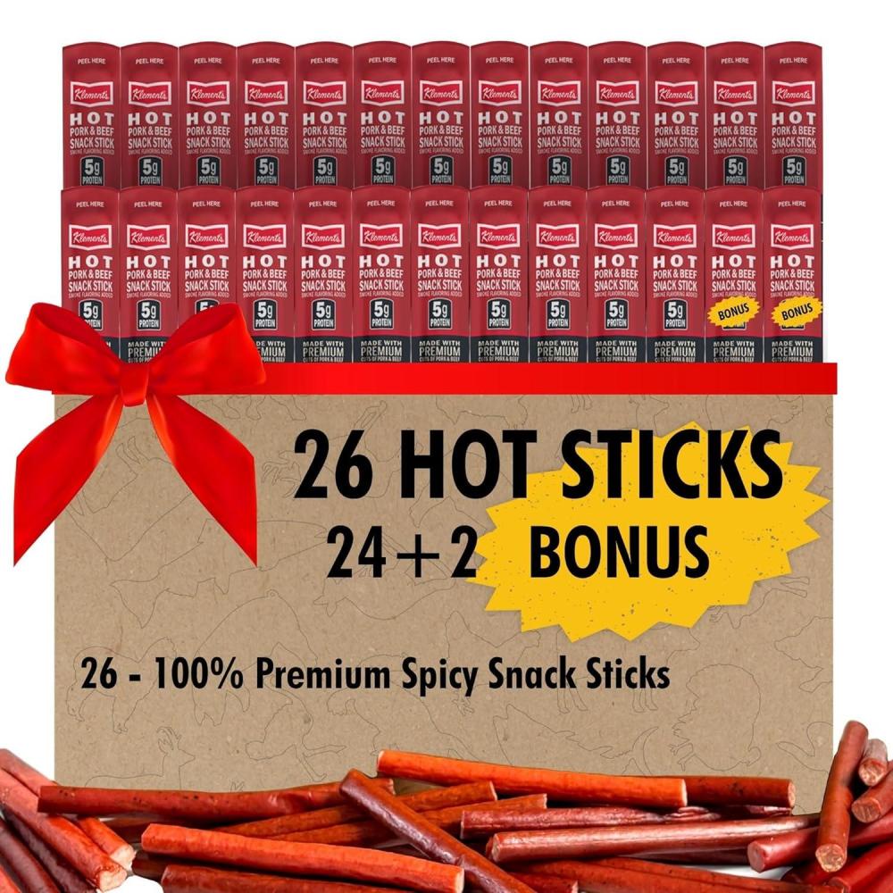 image:imageJerkycom 30Pack Jerky Variety Pack Meat Sticks Low Carb High Protein Snacks Keto Friendly Gluten Free Bonus Includes Exclusive Flavor Turkey Ham Pork amp Beef Sticks Jerky Gifts Birthday Day Gifts for MenHot Sticks