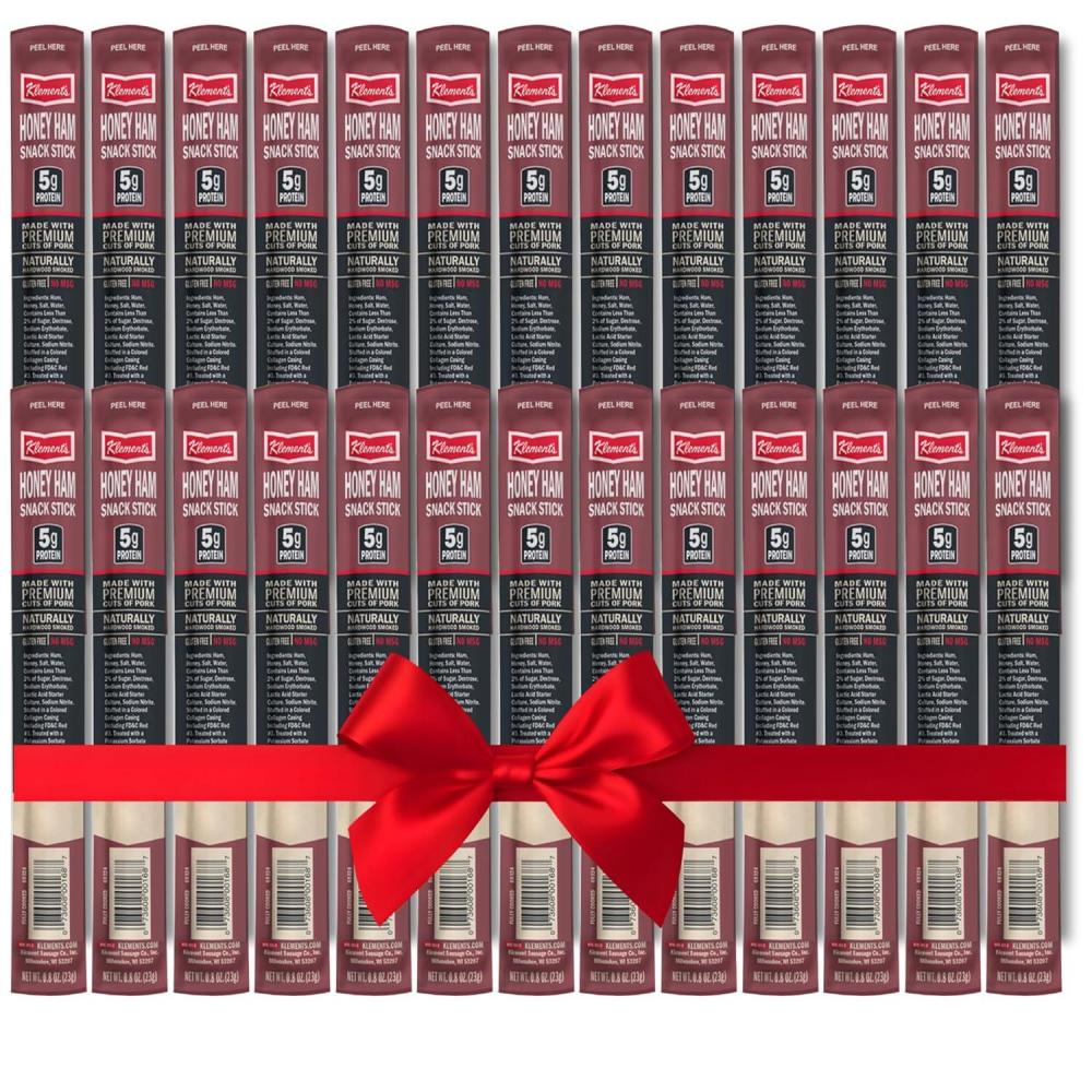 image:imageJerkycom Meat amp Cheese Sticks Sampler 26pc Meat Sticks Variety Pack with Beef Sticks Pork Turkey Ham amp Cheese High Protein GlutenFree Low Carb Meat Sticks individually wrapped Beef jerky Gift for MenHam Sticks 26 Pack