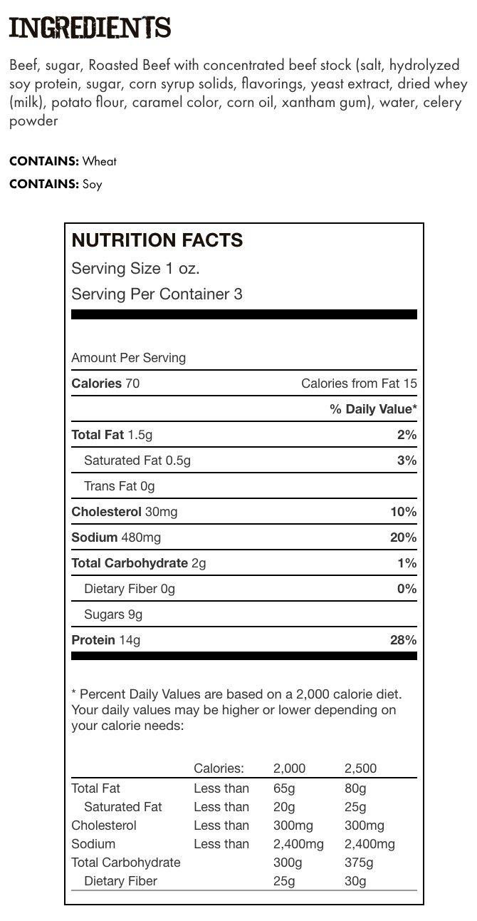 image:imageJerkycom All Natural Chipotle Bourbon Beef Jerky No Added Preservatives No MSG or Nitrates Smoky BourbonInfused Heat 100 Lean Beef 25 Ounce Pack of 1Au Jus