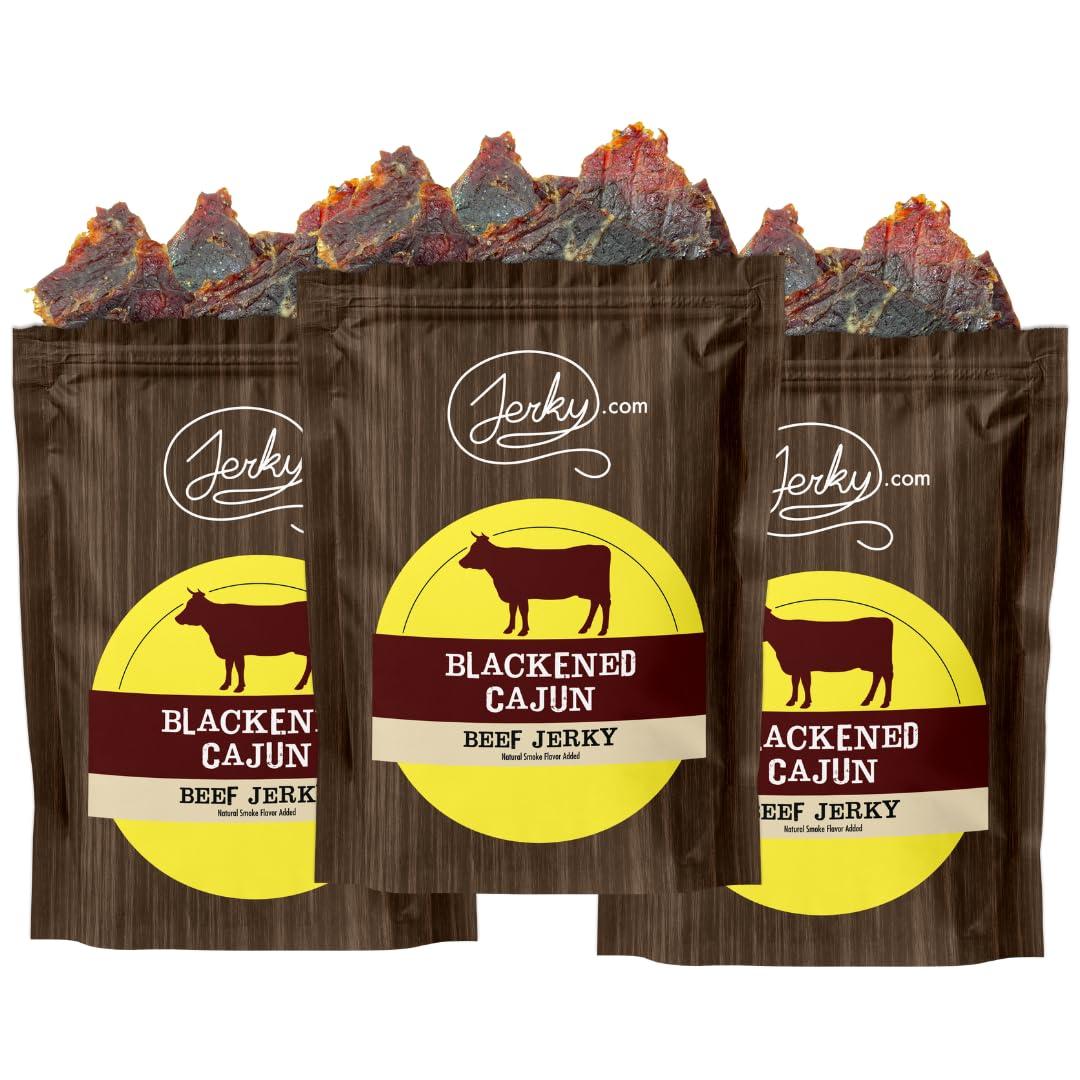 image:imageJerkycom All Natural Chipotle Bourbon Beef Jerky No Added Preservatives No MSG or Nitrates Smoky BourbonInfused Heat 100 Lean Beef 25 Ounce Pack of 1Blackened Cajun
