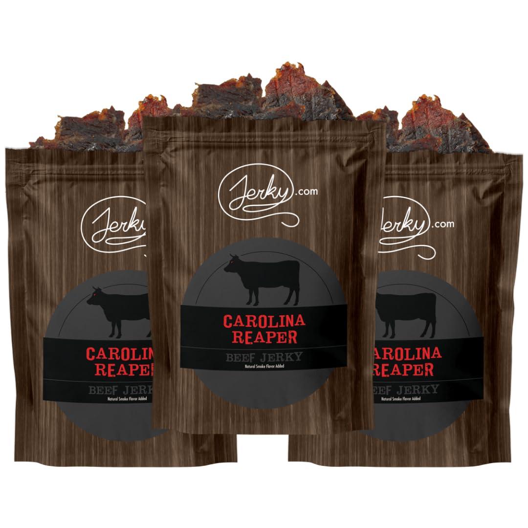 image:imageJerkycom All Natural Chipotle Bourbon Beef Jerky No Added Preservatives No MSG or Nitrates Smoky BourbonInfused Heat 100 Lean Beef 25 Ounce Pack of 1Carolina Reaper