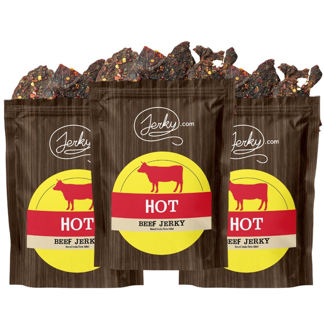 image:imageJerkycom All Natural Chipotle Bourbon Beef Jerky No Added Preservatives No MSG or Nitrates Smoky BourbonInfused Heat 100 Lean Beef 25 Ounce Pack of 1Hot