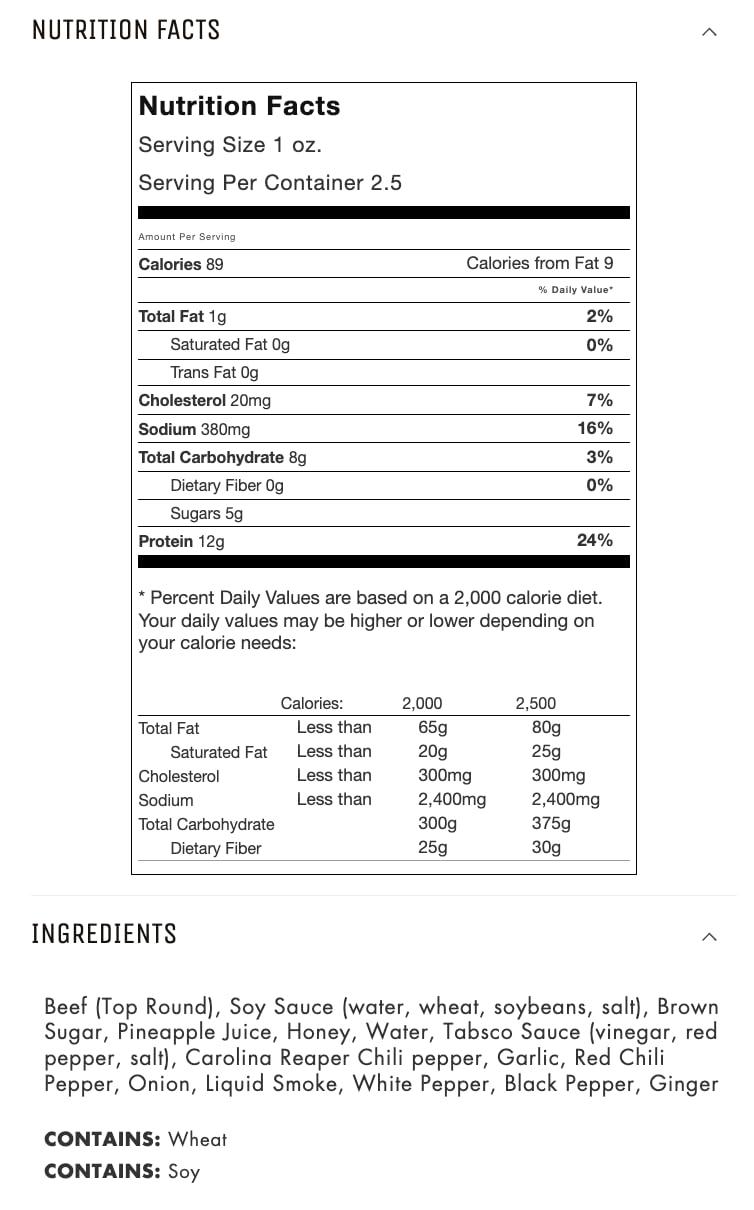 image:imageJerkycom All Natural Chipotle Bourbon Beef Jerky No Added Preservatives No MSG or Nitrates Smoky BourbonInfused Heat 100 Lean Beef 25 Ounce Pack of 1Carolina Reaper