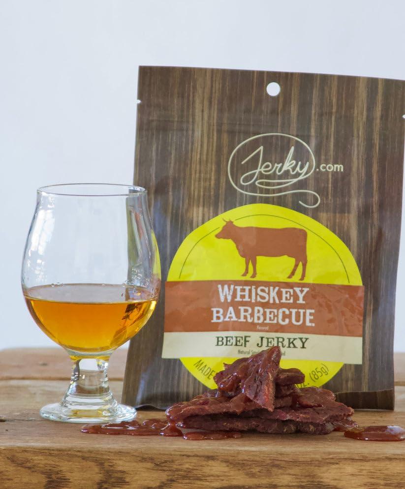 image:imageJerkycom All Natural Chipotle Bourbon Beef Jerky No Added Preservatives No MSG or Nitrates Smoky BourbonInfused Heat 100 Lean Beef 25 Ounce Pack of 1Whiskey Barbecue