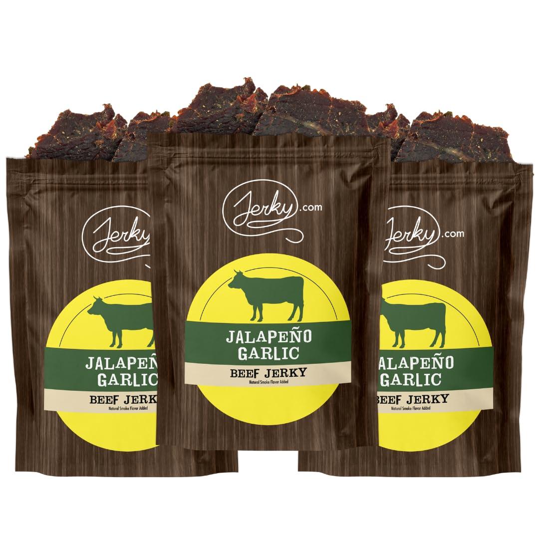 image:imageJerkycom All Natural Chipotle Bourbon Beef Jerky No Added Preservatives No MSG or Nitrates Smoky BourbonInfused Heat 100 Lean Beef 25 Ounce Pack of 1Jalapeno Garlic