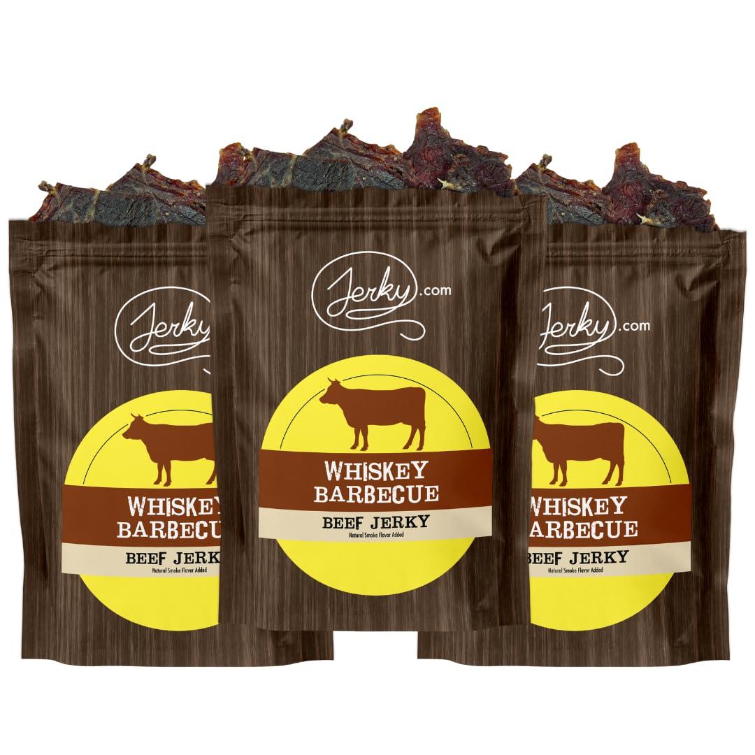 image:imageJerkycom All Natural Chipotle Bourbon Beef Jerky No Added Preservatives No MSG or Nitrates Smoky BourbonInfused Heat 100 Lean Beef 25 Ounce Pack of 1Whiskey Barbecue