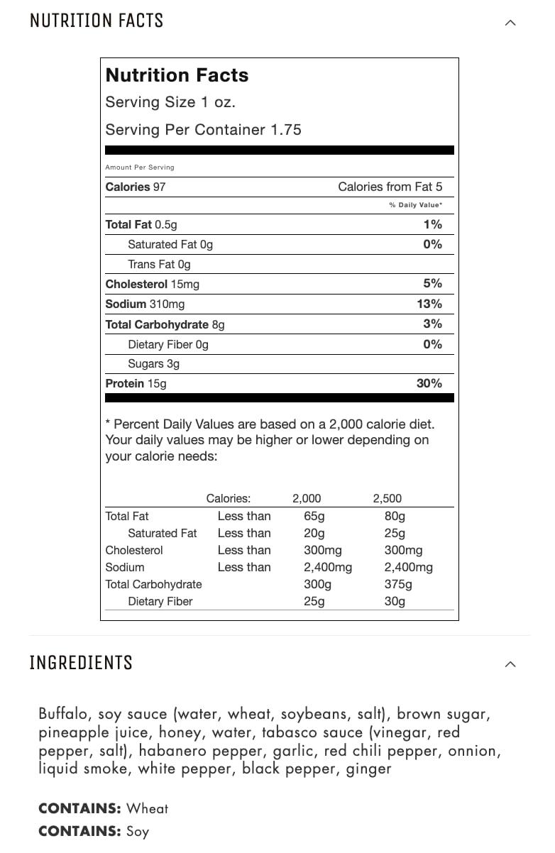 image:imageJerkycom Exotic Cajun Alligator Jerky Wild Game Meat Snacks Exotic Snacks HighProtein AllNatural No Added Preservatives Healthy Snacks for Adults 175 oz Pack of 1Hot Buffalo