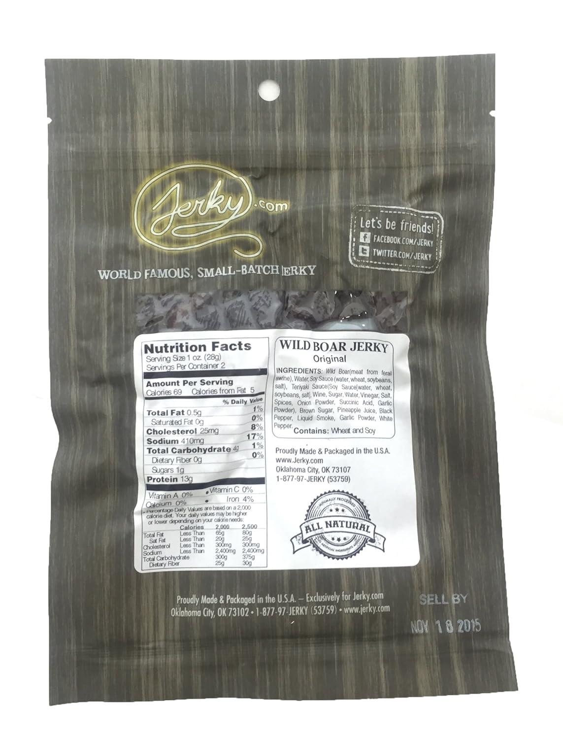 image:imageJerkycom Exotic Cajun Alligator Jerky Wild Game Meat Snacks Exotic Snacks HighProtein AllNatural No Added Preservatives Healthy Snacks for Adults 175 oz Pack of 1Original Wild Boar