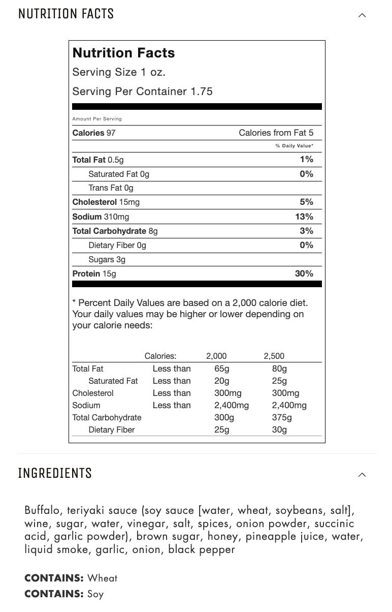 image:imageJerkycom Exotic Cajun Alligator Jerky Wild Game Meat Snacks Exotic Snacks HighProtein AllNatural No Added Preservatives Healthy Snacks for Adults 175 oz Pack of 1Teriyaki Buffalo