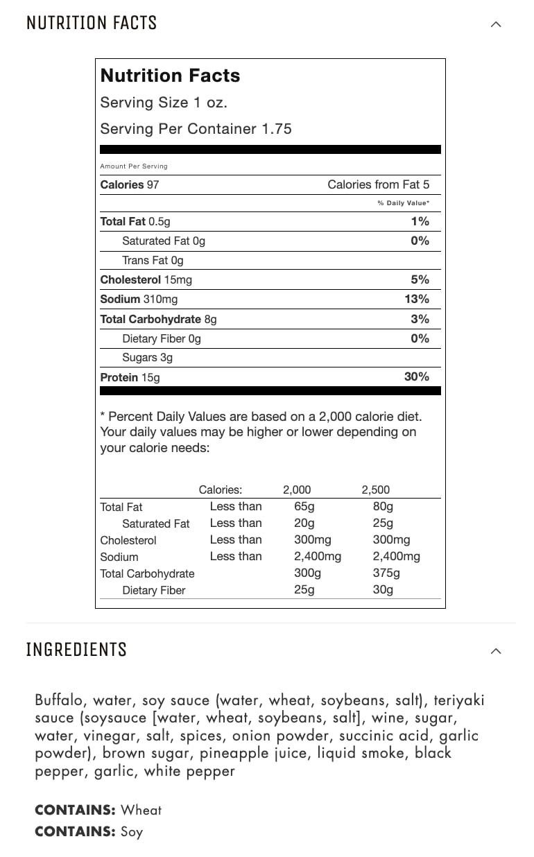 image:imageJerkycom Exotic Cajun Alligator Jerky Wild Game Meat Snacks Exotic Snacks HighProtein AllNatural No Added Preservatives Healthy Snacks for Adults 175 oz Pack of 1Original Buffalo