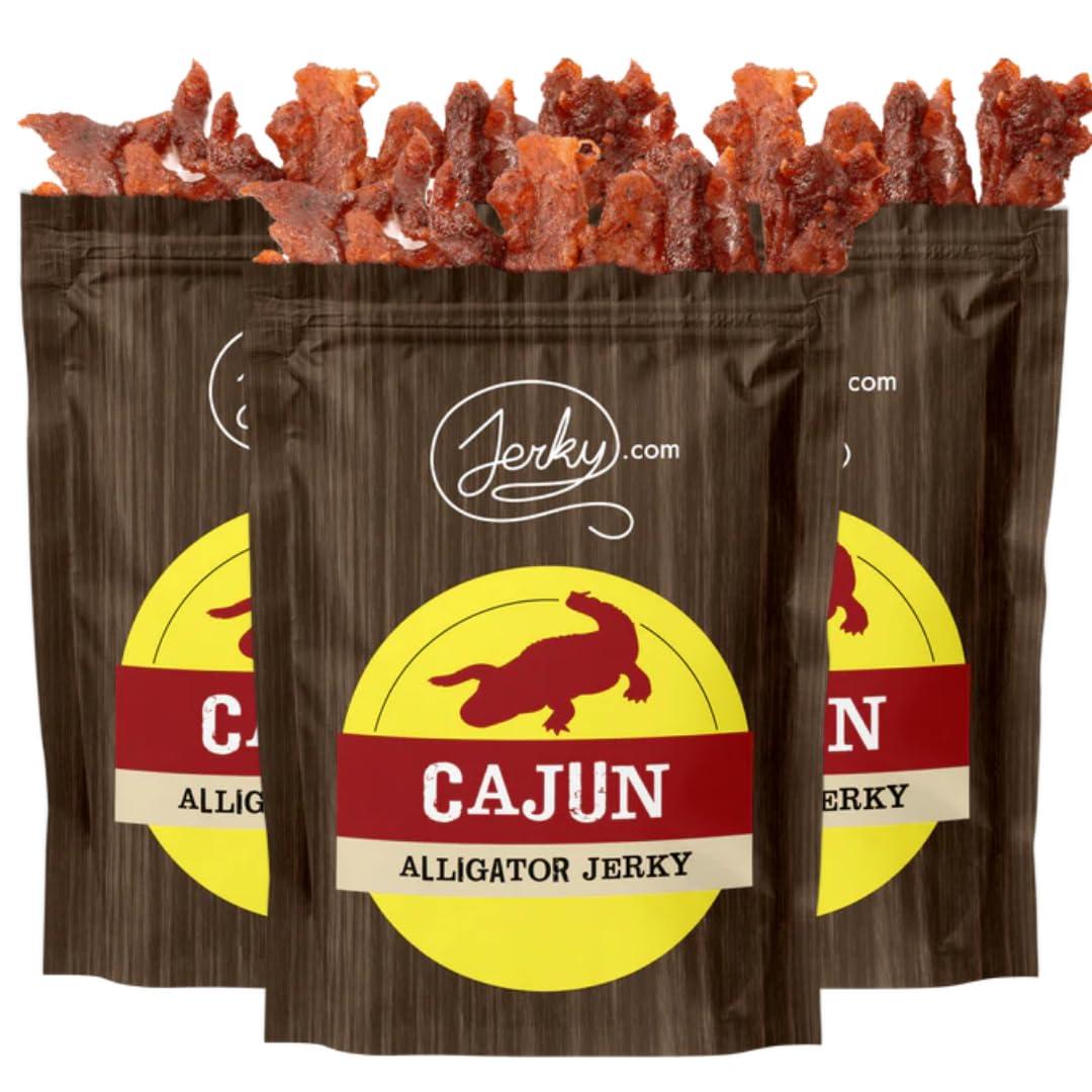 image:imageJerkycom Exotic Cajun Alligator Jerky Wild Game Meat Snacks Exotic Snacks HighProtein AllNatural No Added Preservatives Healthy Snacks for Adults 175 oz Pack of 1Cajun Alligator