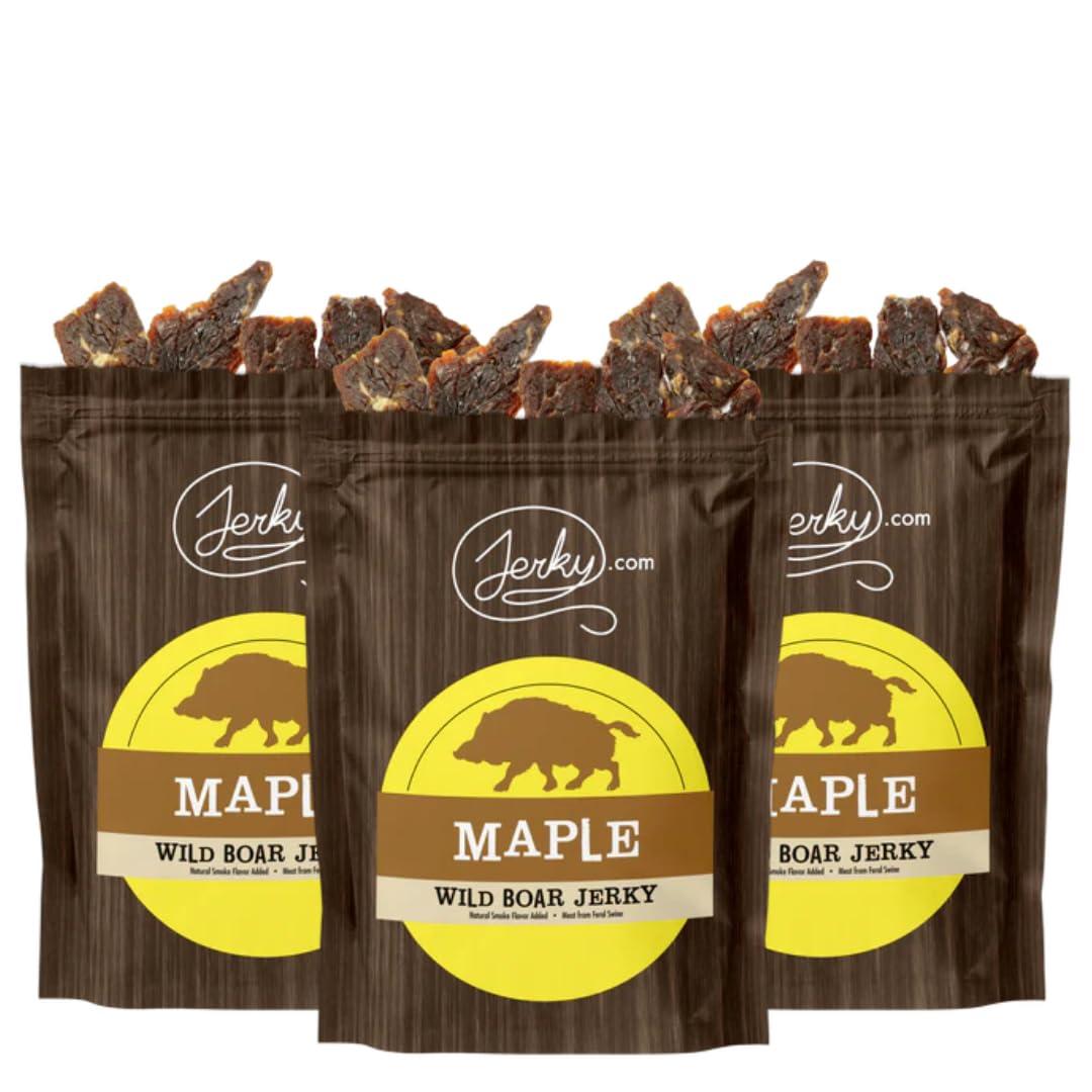 image:imageJerkycom Exotic Cajun Alligator Jerky Wild Game Meat Snacks Exotic Snacks HighProtein AllNatural No Added Preservatives Healthy Snacks for Adults 175 oz Pack of 1Maple Wild Boar