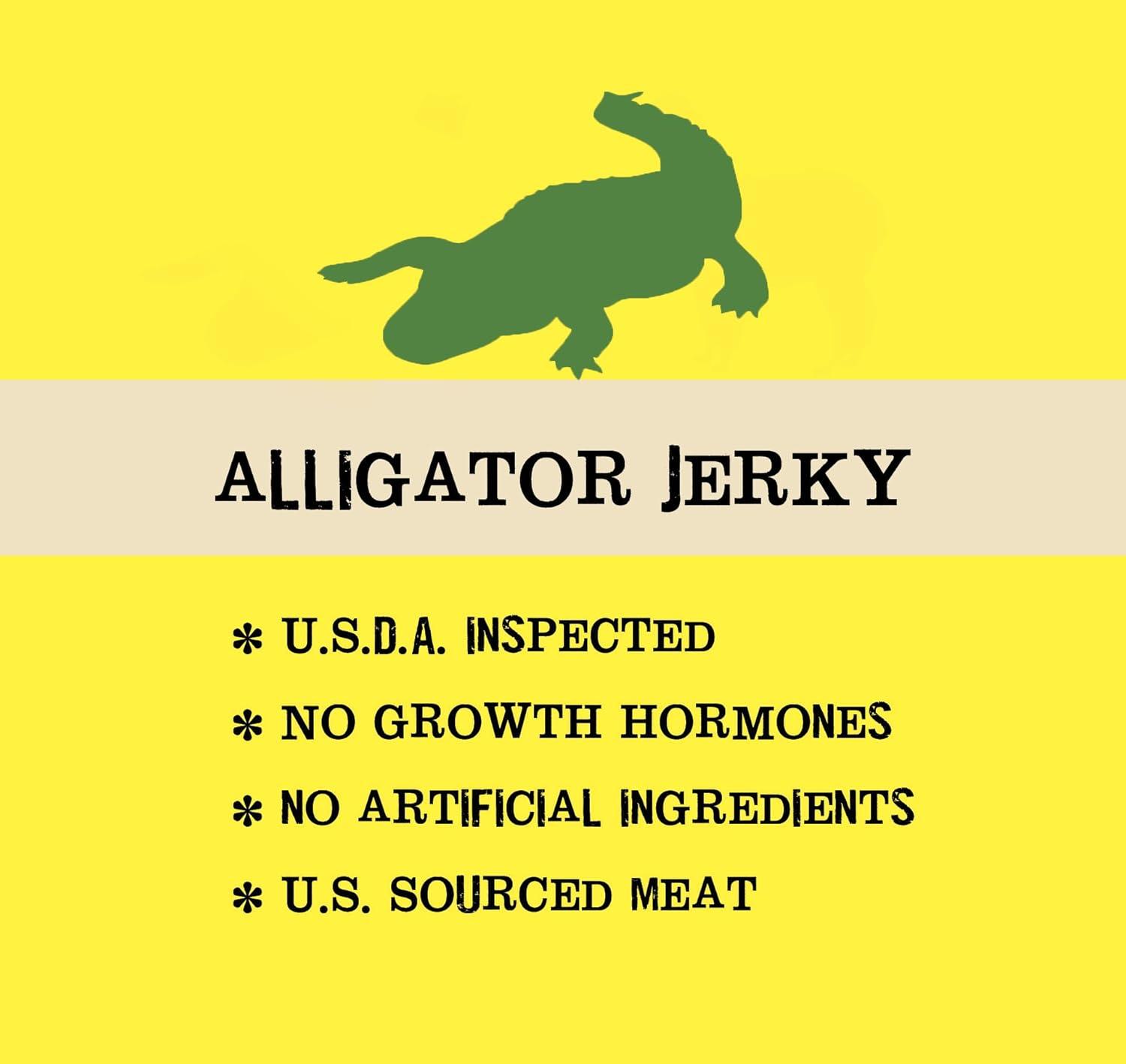 image:imageJerkycom Exotic Cajun Alligator Jerky Wild Game Meat Snacks Exotic Snacks HighProtein AllNatural No Added Preservatives Healthy Snacks for Adults 175 oz Pack of 1Original Alligator