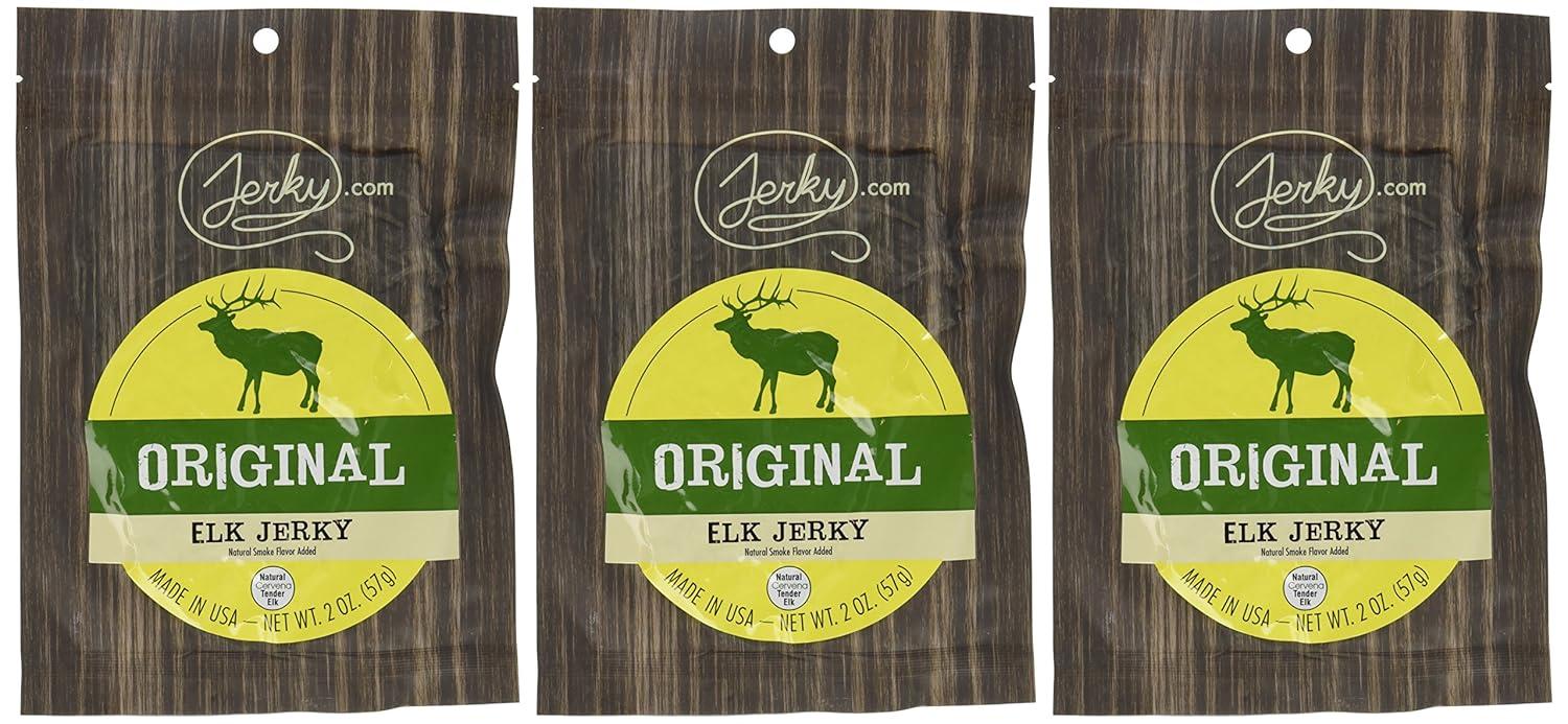 image:imageJerkycom Exotic Cajun Alligator Jerky Wild Game Meat Snacks Exotic Snacks HighProtein AllNatural No Added Preservatives Healthy Snacks for Adults 175 oz Pack of 1Original Elk