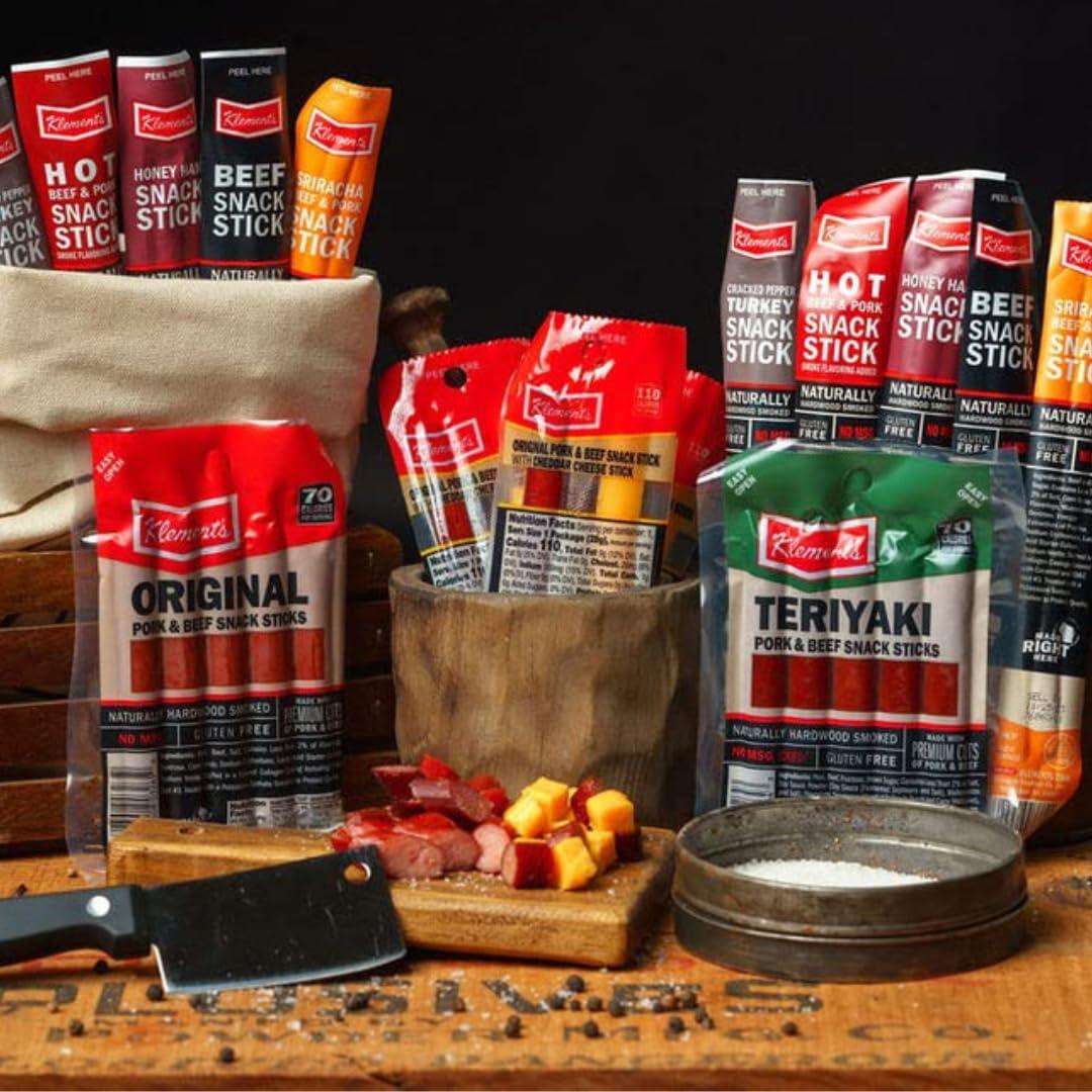 image:imageJerkycom XXL Beef Jerky amp Meat Sticks Variety Pack 52 Piece Gift Basket with Beef Sticks Pork Turkey Ham amp Cheese Over 2 lbs of High Protein Meat Snacks Jerky Gifts Birthday Gifts for Men26 Piece Gift Bag