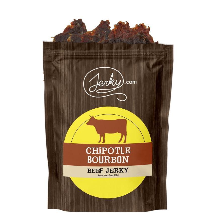 image:imageJerkycom All Natural Chipotle Bourbon Beef Jerky No Added Preservatives No MSG or Nitrates Smoky BourbonInfused Heat 100 Lean Beef 25 Ounce Pack of 1Chipotle Bourbon