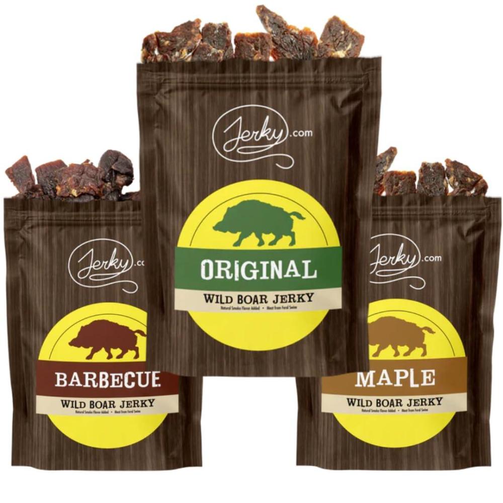 image:imageJerkycom Exotic Cajun Alligator Jerky  Wild Game Meat Snacks Exotic Snacks HighProtein AllNatural No Added Preservatives  Healthy Snacks for Adults  175 oz Pack of 1Wild Boar Jerky Sampler All 3 Flavors