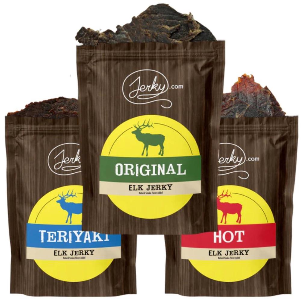 image:imageJerkycom Exotic Cajun Alligator Jerky Wild Game Meat Snacks Exotic Snacks HighProtein AllNatural No Added Preservatives Healthy Snacks for Adults 175 oz Pack of 1Elk Jerky Sampler 3 Flavors