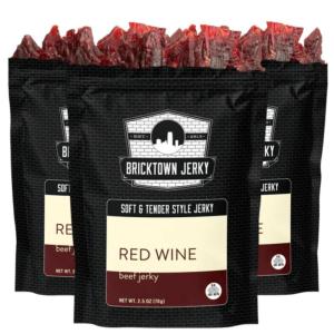 Fajita Soft and Tender Style Best Beef Jerky – 3 PACK – Try Our Best Tasting Soft Beef Jerky – 7.5 total oz.(Red Wine)