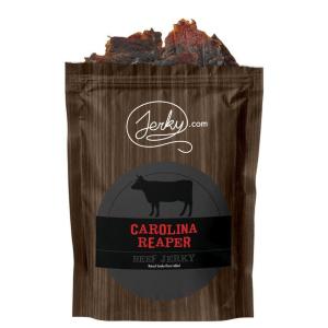 Jerky.com All Natural Chipotle Bourbon Beef Jerky – No Added Preservatives, No MSG or Nitrates – Smoky, Bourbon-Infused Heat, 100% Lean Beef (2.5 Ounce, Pack of 1)(Carolina Reaper)