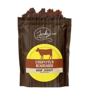Jerky.com All Natural Chipotle Bourbon Beef Jerky – No Added Preservatives, No MSG or Nitrates – Smoky, Bourbon-Infused Heat, 100% Lean Beef (2.5 Ounce, Pack of 1)(Chipotle Bourbon)