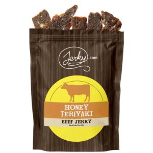 Jerky.com All Natural Chipotle Bourbon Beef Jerky – No Added Preservatives, No MSG or Nitrates – Smoky, Bourbon-Infused Heat, 100% Lean Beef (2.5 Ounce, Pack of 1)(Honey Teriyaki)
