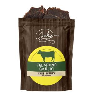 Jerky.com All Natural Chipotle Bourbon Beef Jerky – No Added Preservatives, No MSG or Nitrates – Smoky, Bourbon-Infused Heat, 100% Lean Beef (2.5 Ounce, Pack of 1)(Jalapeno Garlic)