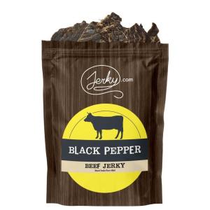 Jerky.com All Natural Chipotle Bourbon Beef Jerky – No Added Preservatives, No MSG or Nitrates – Smoky, Bourbon-Infused Heat, 100% Lean Beef (2.5 Ounce, Pack of 1)(Black Pepper)