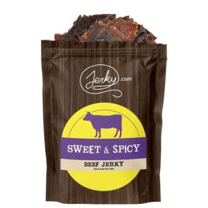 Jerky.com All Natural Chipotle Bourbon Beef Jerky – No Added Preservatives, No MSG or Nitrates – Smoky, Bourbon-Infused Heat, 100% Lean Beef (2.5 Ounce, Pack of 1)(Sweet & Spicy)