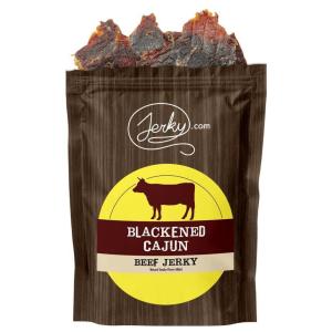 Jerky.com All Natural Chipotle Bourbon Beef Jerky – No Added Preservatives, No MSG or Nitrates – Smoky, Bourbon-Infused Heat, 100% Lean Beef (2.5 Ounce, Pack of 1)(Blackened Cajun)