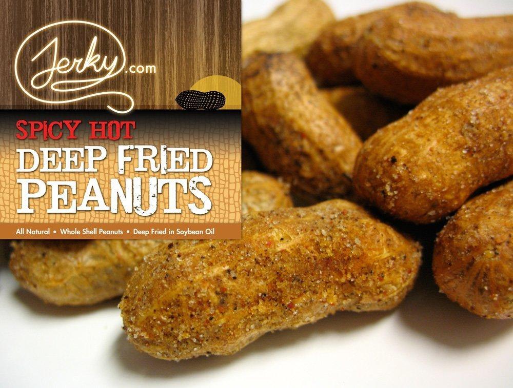 image:imageJerkycom Deep Fried Peanuts in Shell Sampler 3 Pack Gourmet Flavors Include Salted Roasted Garlic Spicy Hot Peanuts in Shell for Human USA Grown Perfect Snack Food 30oz TotalSpicy Hot
