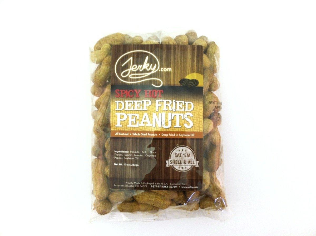 image:imageJerkycom Deep Fried Peanuts in Shell Sampler 3 Pack Gourmet Flavors Include Salted Roasted Garlic Spicy Hot Peanuts in Shell for Human USA Grown Perfect Snack Food 30oz TotalSpicy Hot