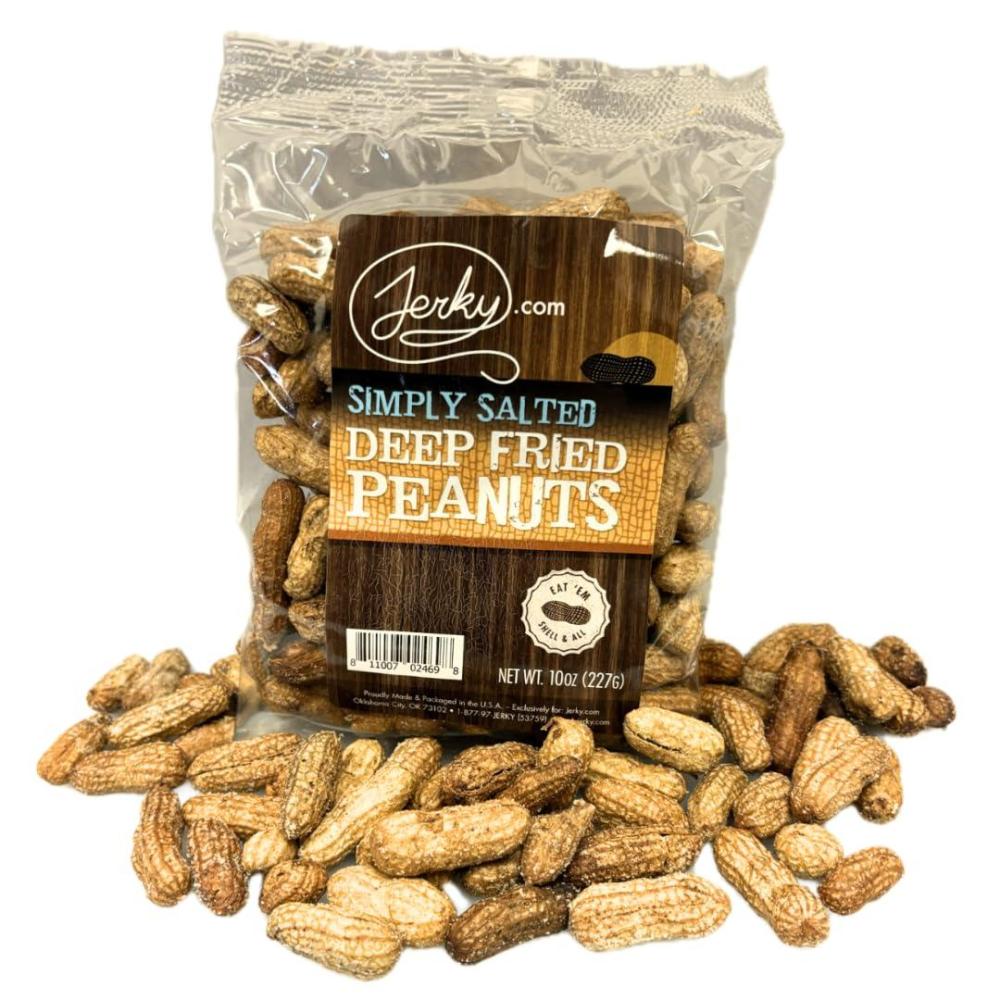 image:imageJerkycom Deep Fried Peanuts in Shell Sampler 3 Pack Gourmet Flavors Include Salted Roasted Garlic Spicy Hot Peanuts in Shell for Human USA Grown Perfect Snack Food 30oz TotalSimply Salted