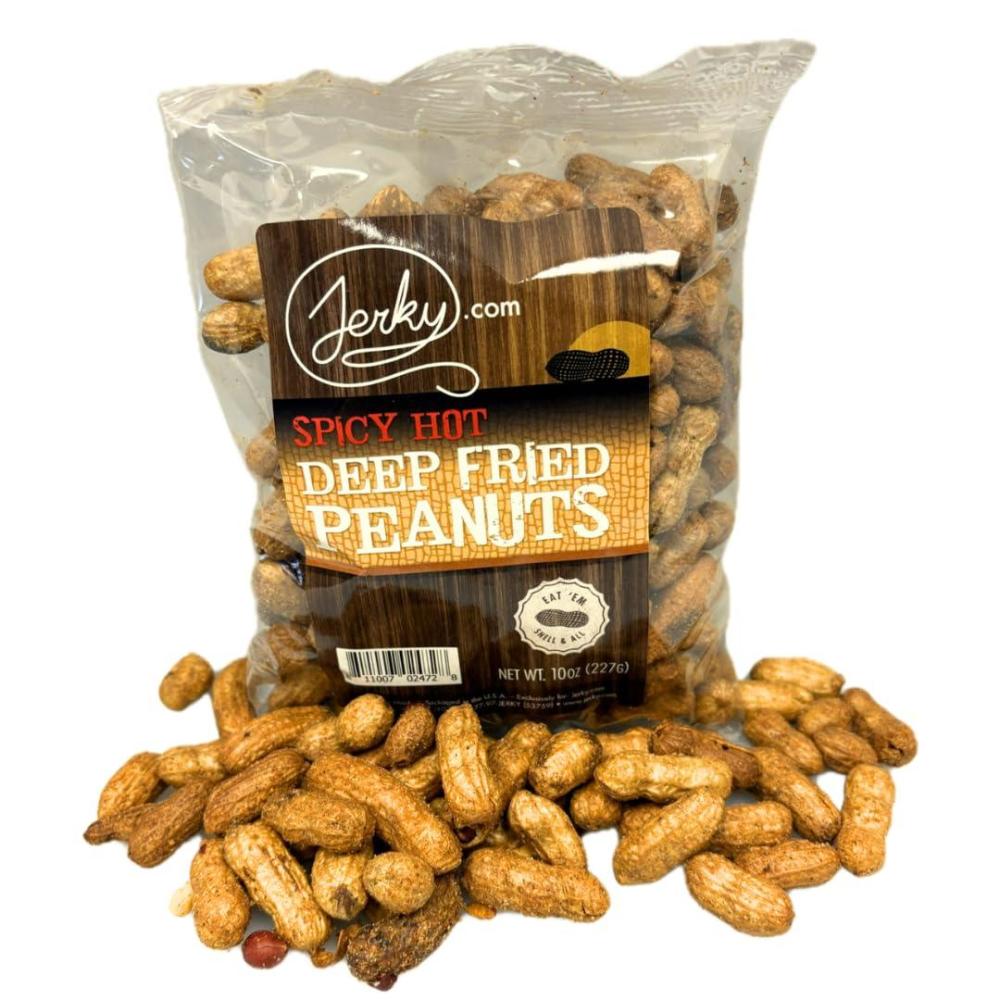 image:imageJerkycom Deep Fried Peanuts in Shell Sampler 3 Pack  Gourmet Flavors Include Salted Roasted Garlic Spicy Hot  Peanuts in Shell for Human  USA Grown Perfect Snack Food 30oz TotalSpicy Hot