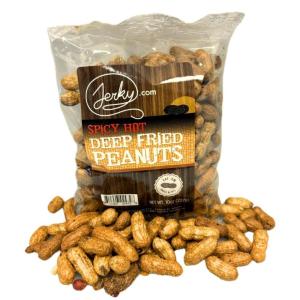 Jerky.com Deep Fried Peanuts in Shell Sampler 3 Pack – Gourmet Flavors Include Salted, Roasted Garlic, Spicy Hot – Peanuts in Shell for Human – USA Grown, Perfect Snack Food (30oz Total)(Spicy Hot)