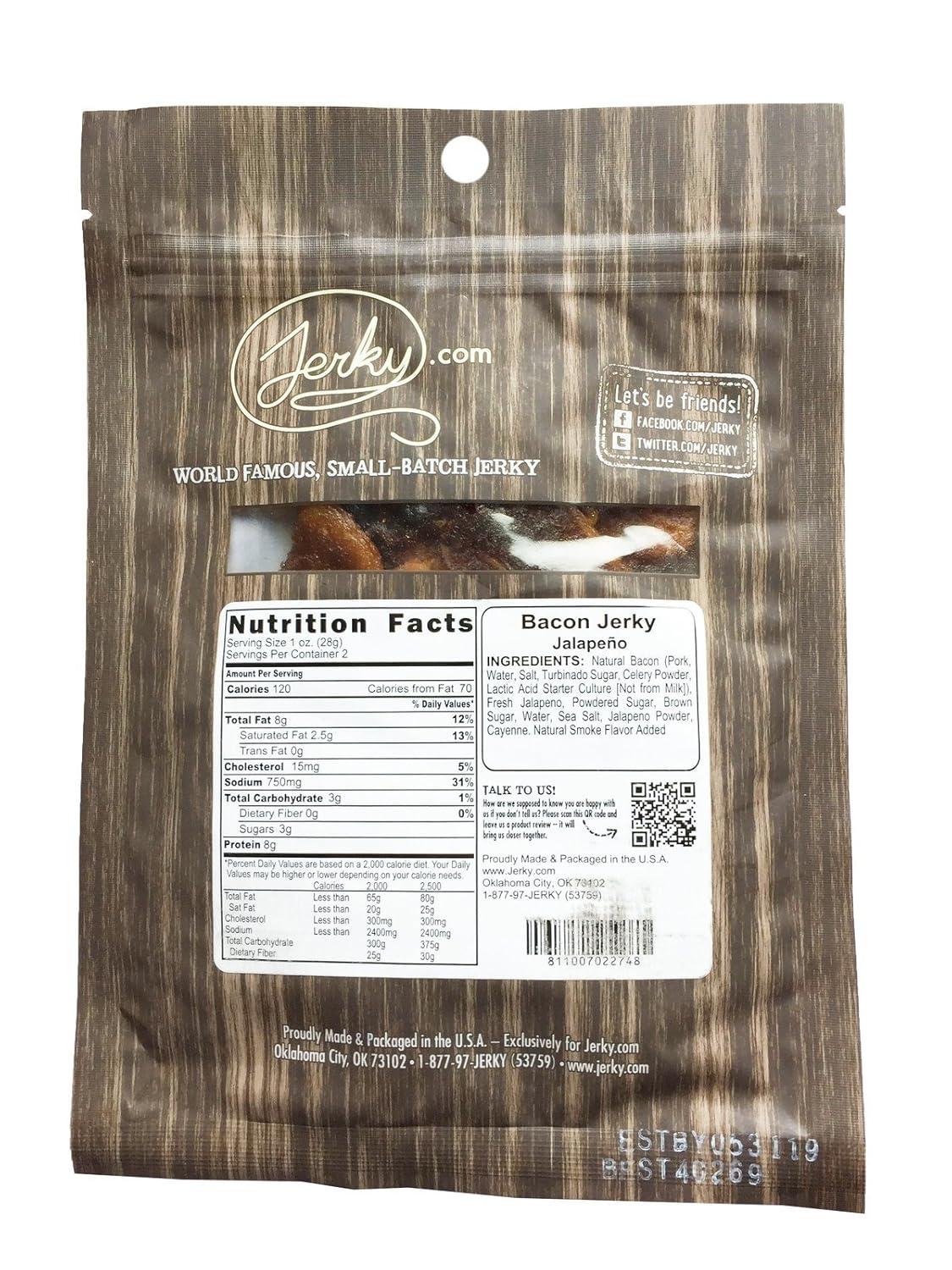 image:imageJalapeno Bacon Jerky 3 PACK Made with REAL Bacon and Spicy Jalapenos World Famous Small Batch Jerky 525 oz totalJalapeno